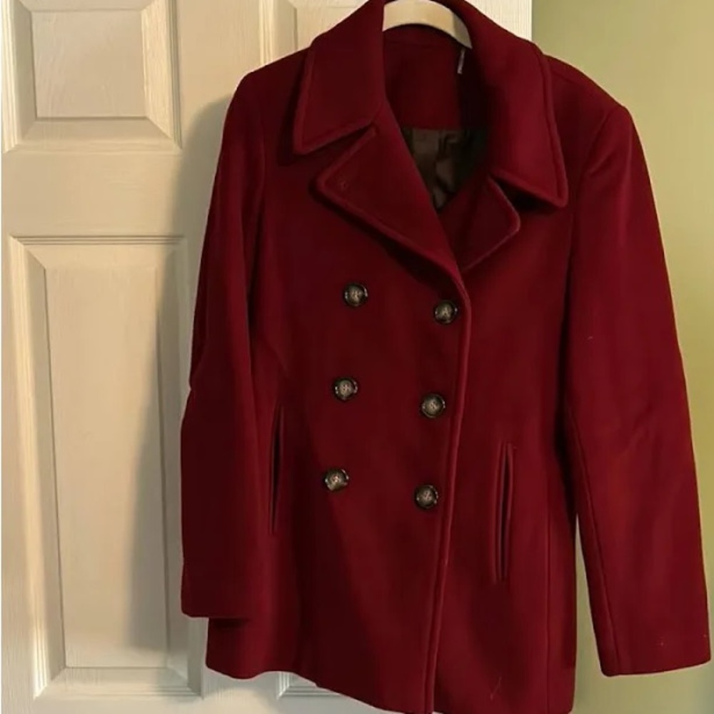 Calvin Klein Red Peacoat - Picture 1 of 2